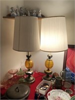 Pair of Matching Art Glass Table Lamps