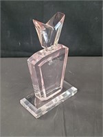 Signed clear and pink lucite faux cologne bottle