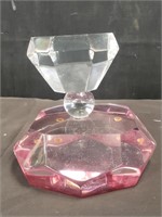 Signed lucite pink faux cologne