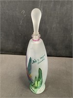 Hand painted glass cologne bottle made in Italy