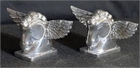 Pair of polished cast aluminum Pegasus bookends