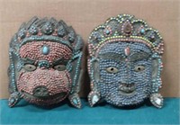 Garesh ? Metal Masks with Inlaid Beads