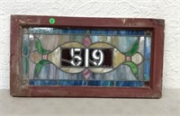 Leaded Glass Transom (519) 1 cracked pane; 30"x16"