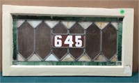 Leaded Stain Glass Transom #645, cracked pane;