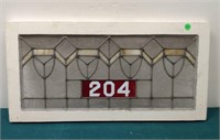 Leaded Stain Glass Transom  #204: cracked pane: