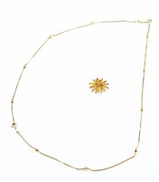 18k gold necklace and pendant.