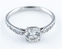 Tiffany & Co. platinum diamond engagement ring.