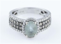 La Vian 14k aquamarine and diamond ring.