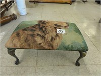 dog footstool with metal legs