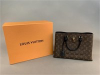 Louis Vuitton Flower Tote, brown leather.