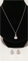 Longaberger Sterling Earring and Necklace Set