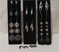 Fifteen Pairs Sterling and Misc Earrings