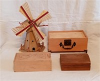 Windmill Music Box, Jewelry and Storage Boxes