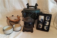 Teapot, Cups, Candle Burner, Saki Set in Box