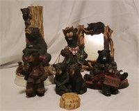 Assorted Bear Figurines & Picture Frame