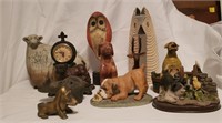 Assorted Dog & Owl Figurines
