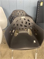 2 Black Plastic Chairs