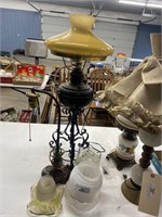 2 Lamps, Glass Lamp Shades