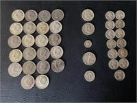 U.S. Coins 1930- 96  1/2 Dollars, Quarters & Dime