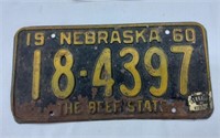 1960 Nebraska License Plate