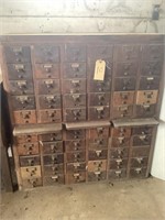 60 drawer Remington Rand wood index cabinet see De