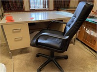 Metal desk & office chair