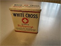 Vintage White Cross metal box adhesive bandages