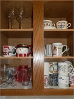 CONTENTS OF CABINET INCLUDING MUGS & GLASSWARE