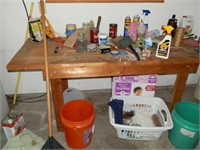 WORK BENCH WITH CONTENTS, RAKE - VISE NOT INCLUDED
