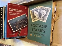 Flat of books about stamp collecting