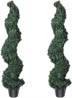 4ft Artificial Spiral Boxwood Topiary Trees