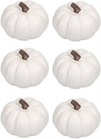 Classic White 6" Decorative Pumpkins (6 Pack)