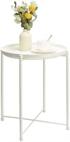 Danpinera Metal End Table (Milk White)