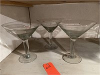 3 xtra large martini glasses