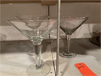 3 xtra large martini glasses