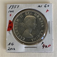1957 Canada Silver Dollar IWL