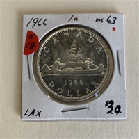 1966 Canada Silver Dollar LAX