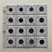 (16) German Carded Coins-Various Denominations