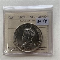 Canadian 1935 1 Dollar AU-50/58