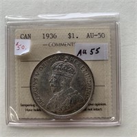 Canadian 1936 1 Dollar AU-50/55