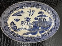 Vintage 12 inch Blue/White Porcelain Platter