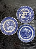 (3) Pieces Blue/White Porcelain (England, Blue