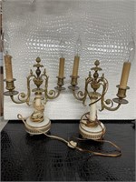 Pr Fancy Vintage Candlelamps