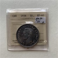 Canadian 1938 1 Dollar EF-40