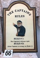 "THE CAPTAINS RULES" - WALL ART