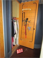 CONTENTS IN CLOSET- BELTS- CLOTHES, IRONING