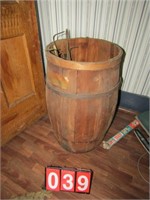 WOOD BARREL W/ CONTENTS- LOCATED UPSTAIRS