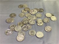 Assorted lot of 40 Silver Quarters