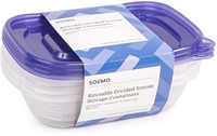 Plastic Food Containers (18 Pack) - Divided Entrée