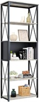 Industrial Bookshelf 5 Tier Bookcase